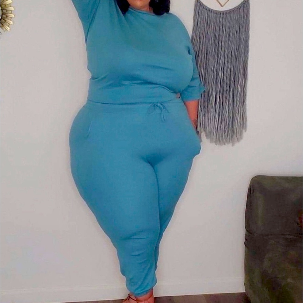 Curvy Queen Relaxed Set - Ash Teal
